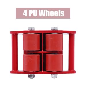 Heavy Duty Machine Dolly Skate Machinery Moving Skate Machinery Mover Cargo Trolley Cart for Heavy Duty Industrial Moving Equipment(Red)