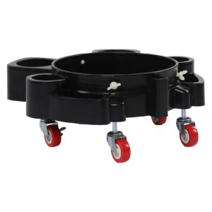 Gavigain Rolling Bucket Dolly, 360° Swivel Casters Black Portable Efficient Car Wash Detailing Dolly for Heavy Duty Cleaning