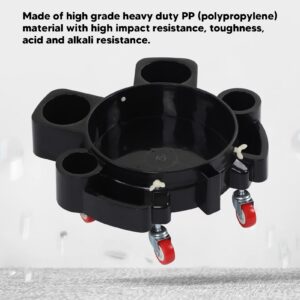 Gavigain Rolling Bucket Dolly, 360° Swivel Casters Black Portable Efficient Car Wash Detailing Dolly for Heavy Duty Cleaning