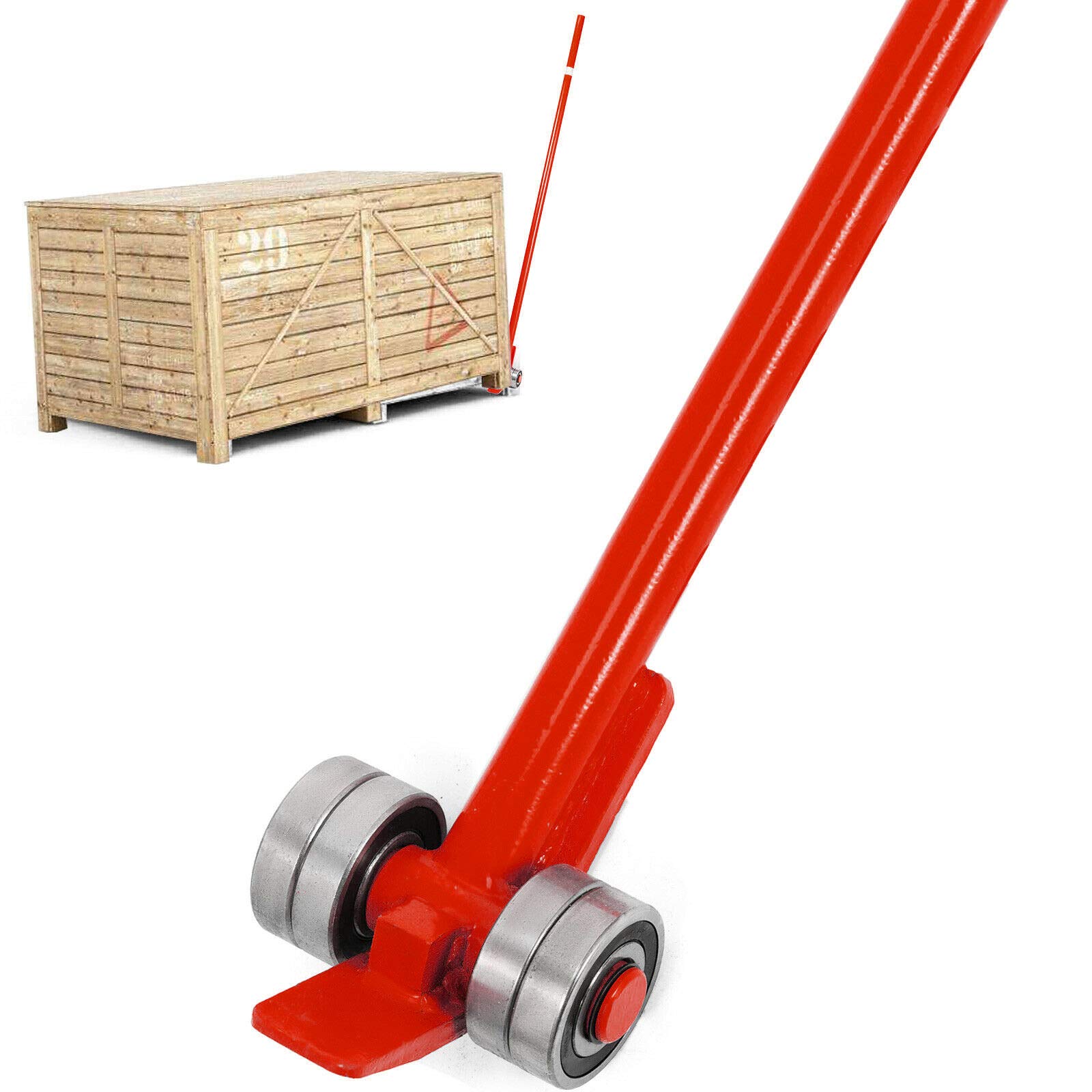 VEVOR Machinery Mover Skate Dolly Bundle - 8T 17637lbs Capacity Mover Skates and 3T 6600lbs Pry Lever Bar