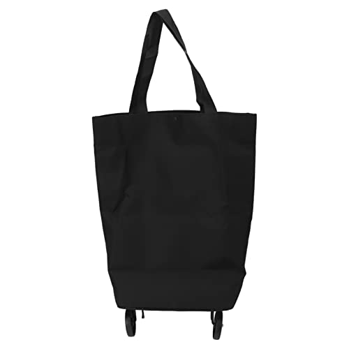 Eujgoov Foldable Shopping Cart, Wheeled Shopping Bag Fabric Multifunctional Storage Bag for Groceries (Black), Eujgoovoa4pw3x0ve-12