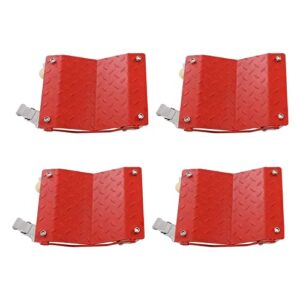 WOHAIPA Wheel Dolly Car Tire Stakes Set 4 Pack Red Heavy Duty 6800lbs Total Capacity 14x11inch for Tow or Vehicle Storage Furniture Movers