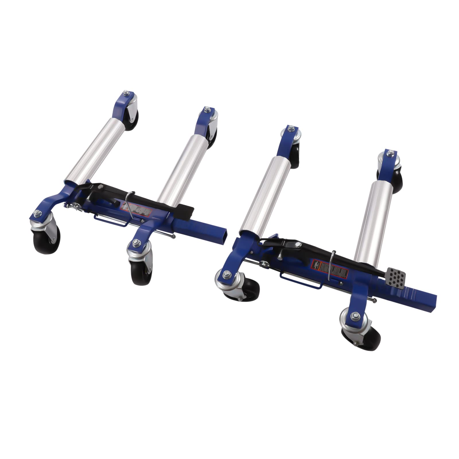 CUBELLIN 2PCS Car Wheel Dolly Set 1300lbs Capacity Self Loading Dolly 10.24-22.44in Retractable Heavy Duty Wheel Dollies with Ratcheting Foot Pedal