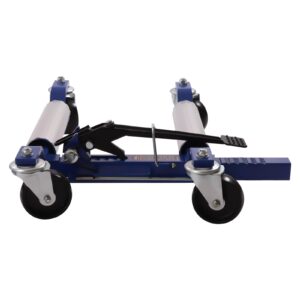 CUBELLIN 2PCS Car Wheel Dolly Set 1300lbs Capacity Self Loading Dolly 10.24-22.44in Retractable Heavy Duty Wheel Dollies with Ratcheting Foot Pedal