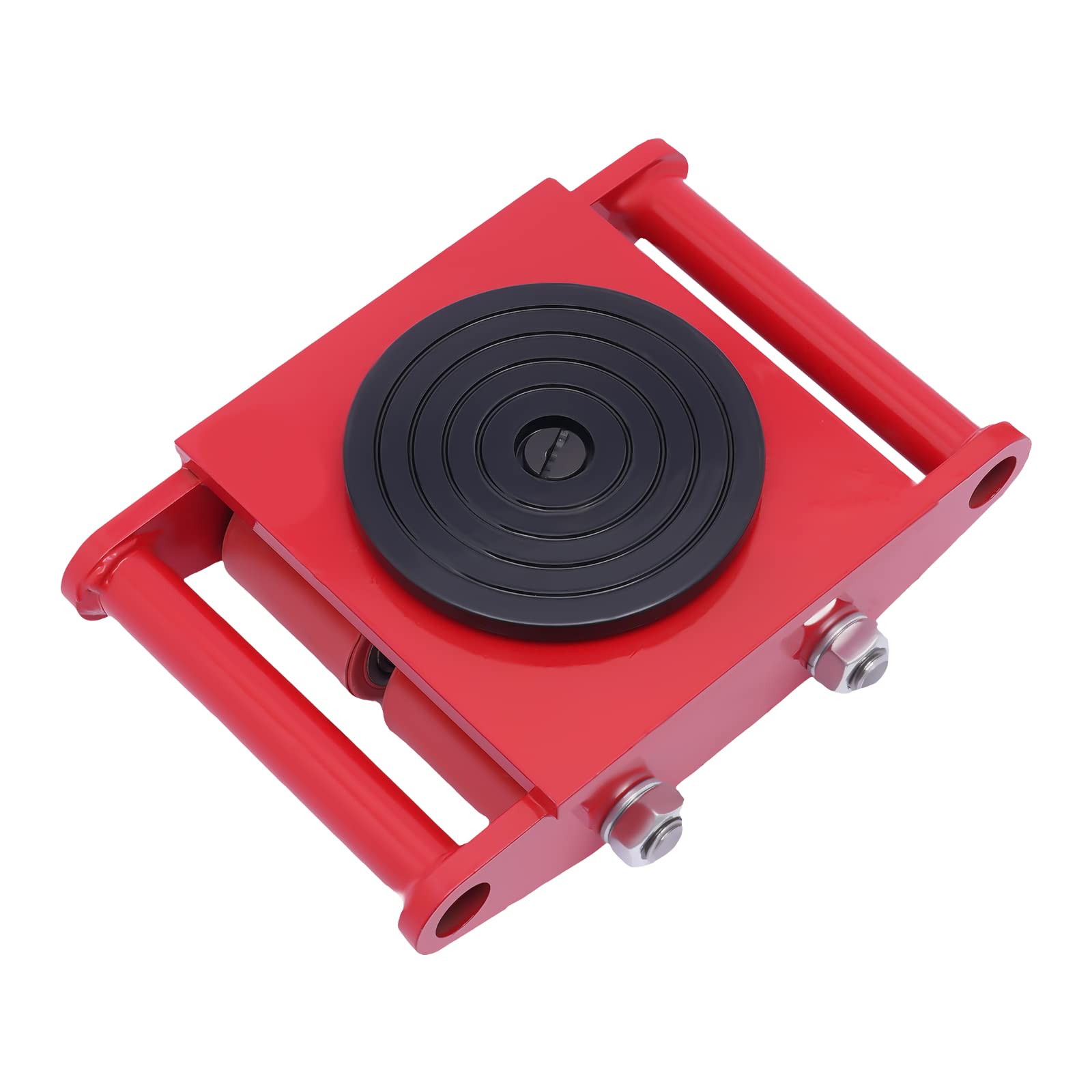 Industrial Machinery Mover,6T/13200lbs Heavy Duty Machine Dolly Skate for Industrial Moving Equipment,Machinery Roller Mover Cargo Trolley with 360°Rotation Cap and 4 PU Anti-Slip Rollers (Red)