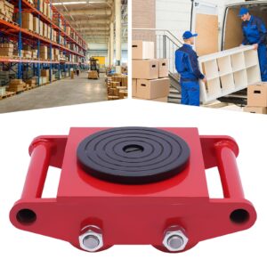 Industrial Machinery Mover,6T/13200lbs Heavy Duty Machine Dolly Skate for Industrial Moving Equipment,Machinery Roller Mover Cargo Trolley with 360°Rotation Cap and 4 PU Anti-Slip Rollers (Red)