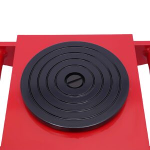 CNCEST Heavy Duty Machinery Mover, 6T 13200lb Machinery Skate Dolly, Warehousing 360° Roller Mover Cargo Trolley Tool, Industrial Machinery Mover Roller Dolly Skate (Red)