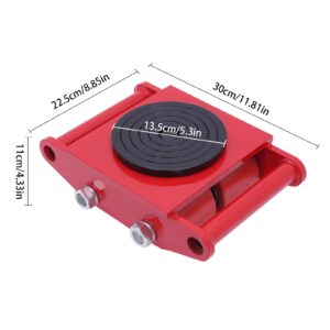 CNCEST Heavy Duty Machinery Mover, 6T 13200lb Machinery Skate Dolly, Warehousing 360° Roller Mover Cargo Trolley Tool, Industrial Machinery Mover Roller Dolly Skate (Red)