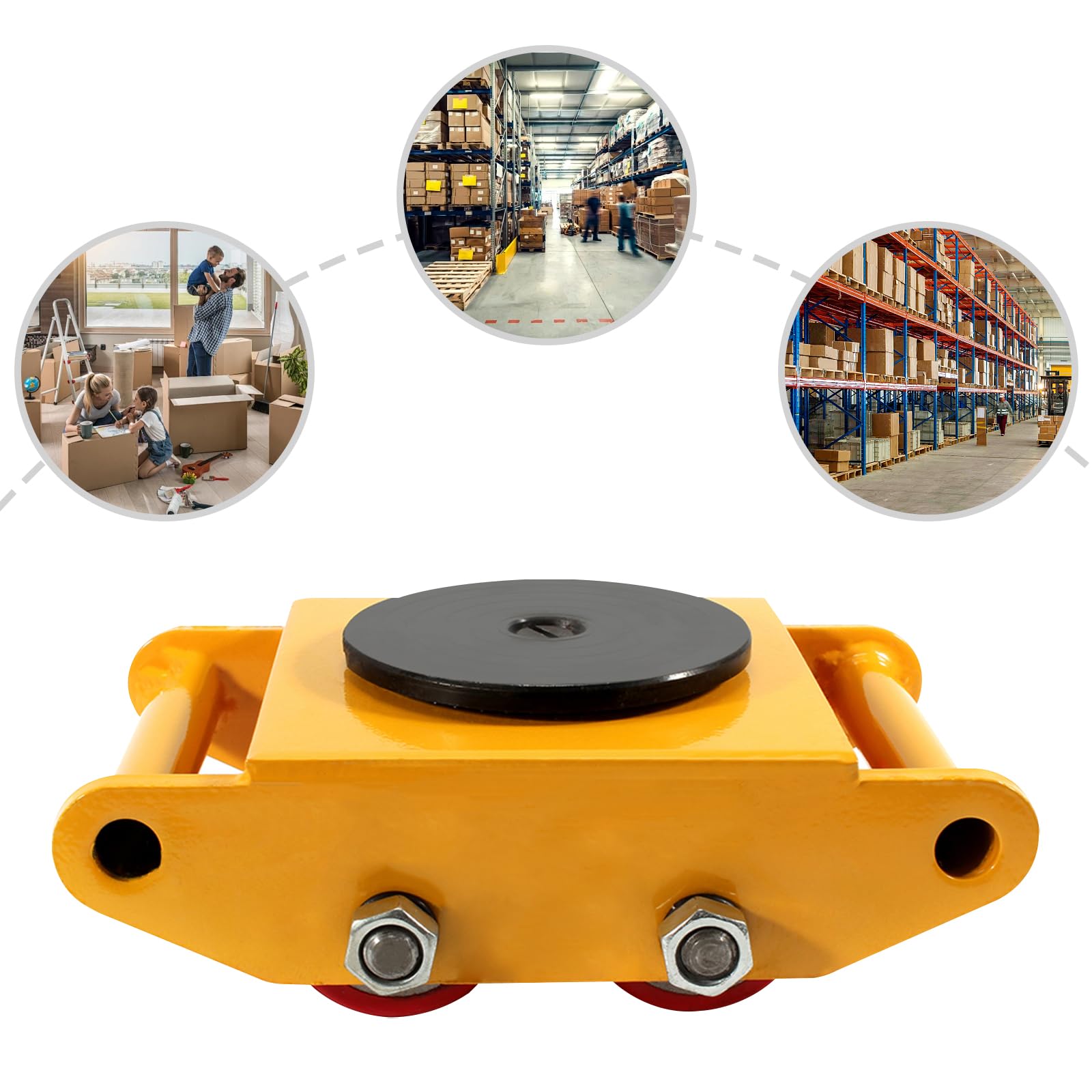 Machinery Mover 6T Machinery Skate Dolly Heavy Duty Industrial Machinery Mover with 360° Rotation Cap for Industrial Moving Equipment