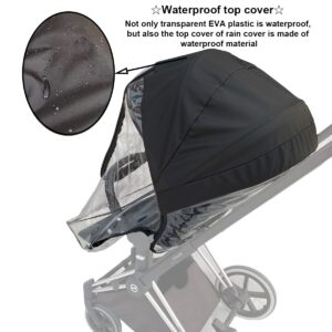 Stroller Rain Cover Compatible with Cybex Priam & Mios & Balios Baby Cart, Stroller Accessory Wind Cover, Transparent EVA Weather Shield with Big Window