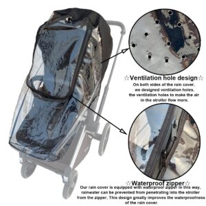 Stroller Rain Cover Compatible with Cybex Priam & Mios & Balios Baby Cart, Stroller Accessory Wind Cover, Transparent EVA Weather Shield with Big Window