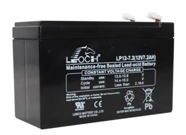 Cybex Arc Trainer replacement battery for 620A, 625A, 625AT, 626A, 626AT, 629A, 630A, 750A, 770A, 770AT, 771A, 771AT models; LP12-7.2