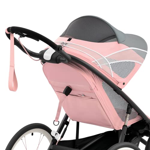 CYBEX AVI Jogging Stroller Seat Pack (Frame not Included),Compact Fold for Storage,Height-Adjustable Handlebar,One-Handed Steering,Rear-Wheel Suspension & Handbrake,For Infants 9 months+,Silver Pink