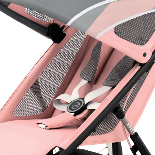 CYBEX AVI Jogging Stroller Seat Pack (Frame not Included),Compact Fold for Storage,Height-Adjustable Handlebar,One-Handed Steering,Rear-Wheel Suspension & Handbrake,For Infants 9 months+,Silver Pink