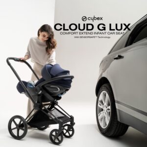 Cybex Cloud G Lux Comfort Extend Infant Car Seat with Anti-Rebound Base, Load Leg, Linear Side Impact Protection, Latch Install, Ergonomic Full Recline, Extended Leg Rest, Ocean Blue