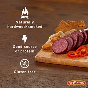 Old Wisconsin Premium Summer Sausage, 100% Natural Meat, Charcuterie, Ready to Eat, High Protein, Low Carb, Keto, Gluten Free, Original Flavor, 8 Ounce