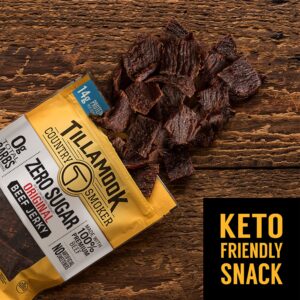 Tillamook Country Smoker Zero Sugar Original Keto Friendly Beef Jerky, 6.5 Ounce (Pack of 2)