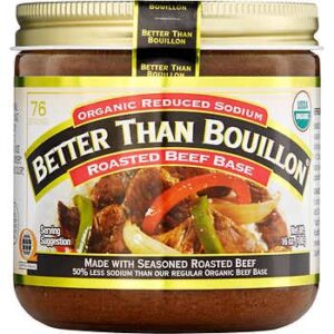 better than bouillon organic roasted beef base, made with seasoned roasted beef, usda organic 21-ounce jar 100 serving (pack of 1)