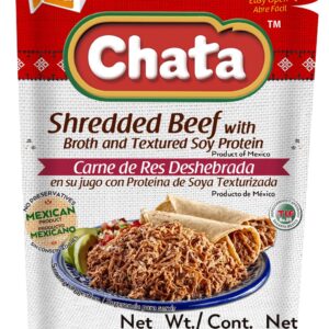 CHATA Shredded Beef Pouch, Practical & Savory Shredded Beef, Ready-to-Eat, No Preservatives, 8 Oz (Pack of 1)