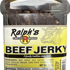 Ralph’s Beef Jerky 12oz Jar Dry Thin Crunchy Jerky Real Beef Jerky Award Winning