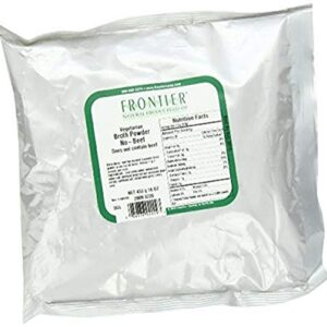 Frontier Co-op No Beef Broth Powder, 1-Pound Bulk Bag, Vegetarian Beef Broth, Soup Base, Gravy, Hot Drink, Kosher