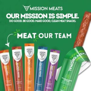 Mission Meats Grass Fed Beef Sticks – Sugar Free Beef Sticks, Gluten Free, Paleo, Keto Meat Sticks, Individually Wrapped, 1oz (Original, Pack of 24)