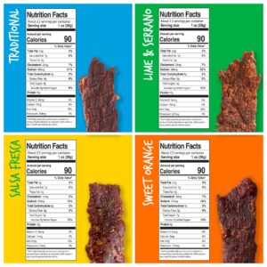 Baja Beef Jerky Snack Pack - Jerky Variety Pack, Beef Jerky Gifts for Men, Beef Jerky Sampler, Craft Jerky, Beef Jerky Assortment, Gluten Free Jerky, High Protein Jerky - 2.5 Oz Bags (Pack of 4)