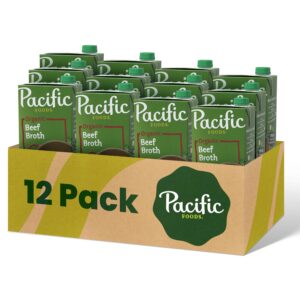 Pacific Foods Low Sodium Organic Beef Broth, 32 oz Carton (12 Pack)