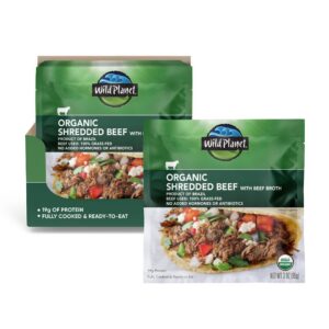 Wild Planet USDA Organic Shredded Beef with Beef Broth and Sea Salt, 3 oz Pouch (Pack of 24)