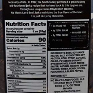 No Man’s Land BLACK PEPPER Beef Jerky High Protein Low Calorie Low Carb Beef Snack 16oz Bag