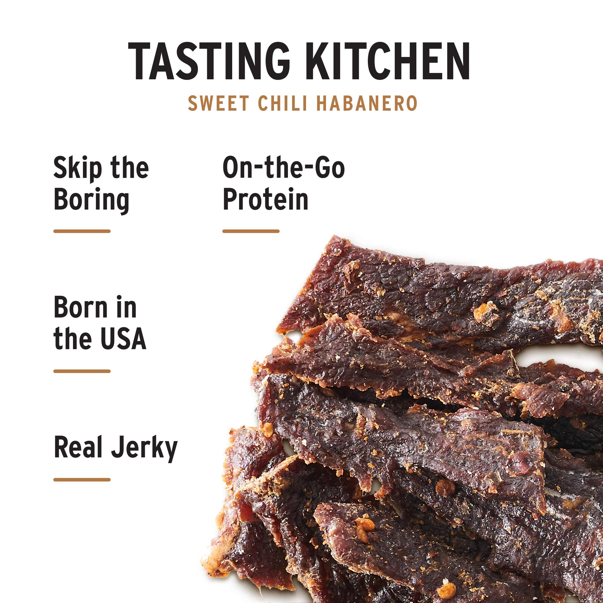 People's Choice Beef Jerky - Tasting Kitchen Small Batch - Sweet Chili Habanero - Camping Food, Backpacking Snacks, Road Trip Snacks - High Protein Low Sodium Healthy Snacks - 1 Pound, 16 oz - 1 Bag