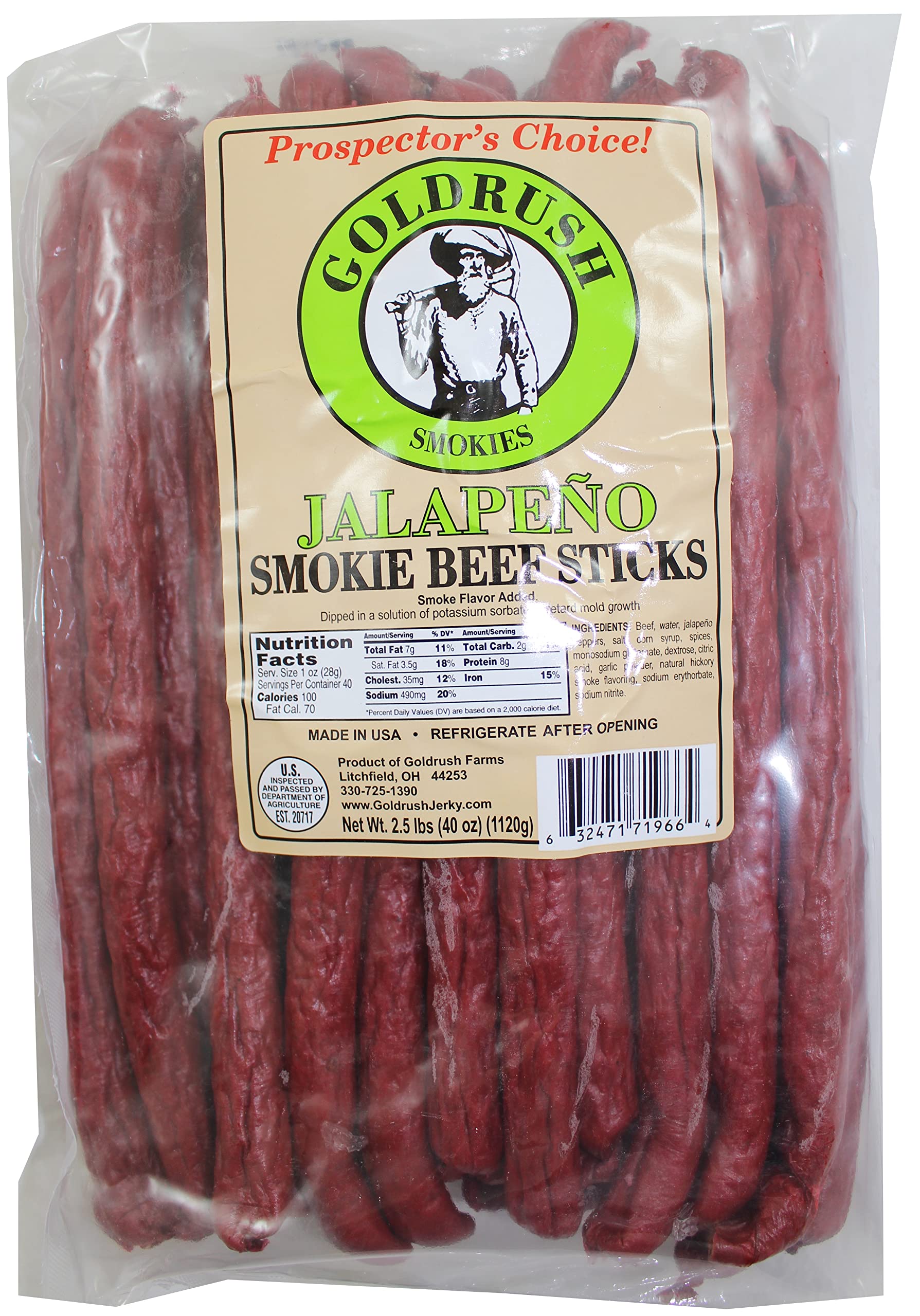 Gold Rush Jalapeno Beef Sticks 2.5 lb. Bag