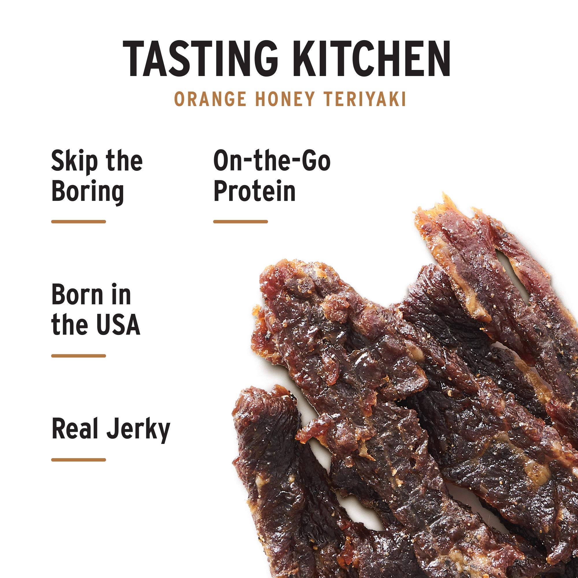 People's Choice Beef Jerky - Tasting Kitchen - Orange Honey Teriyaki - Camping Food, Backpacking Snacks, Road Trip Snacks - High Protein Low Sodium Healthy Snacks - 1 Pound, 16 oz - 1 Bag