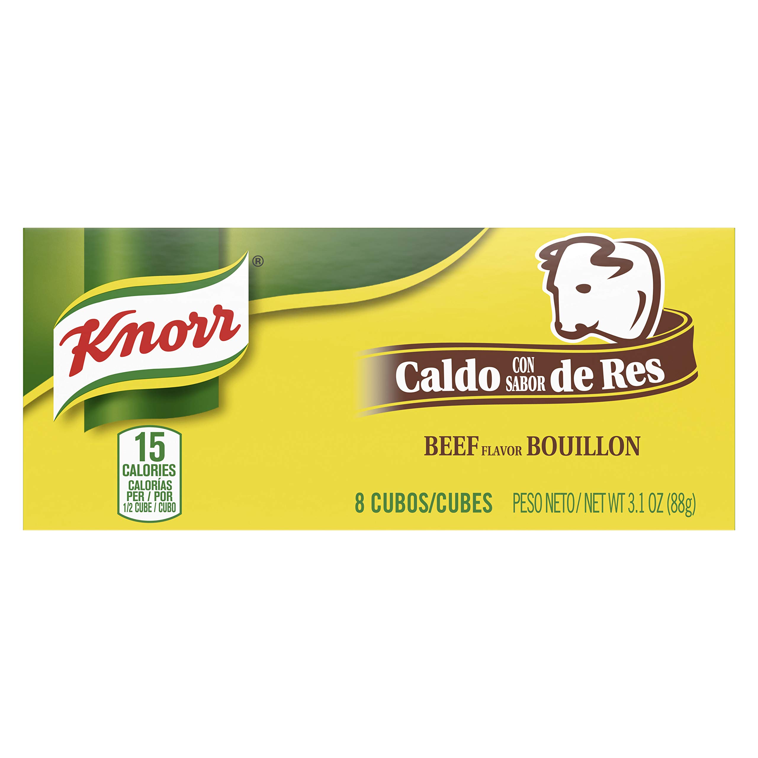 Knorr Bouillon Cubes Beef Flavor Bouillon/Caldo de Res Pack of 24, 8 Ct For Sauces, Soups and Stews Naturally Flavored 3.1 oz