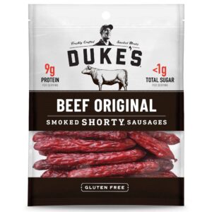 Duke's Beef Original Smoked Shorty Sausages, Keto Friendly Snack, 4 oz.