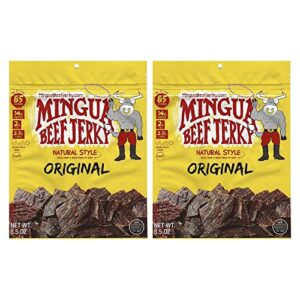 mingua beef jerky in original flavor - nitrite-free dried meat - 100% us beef (two 3.5-ounce bags)