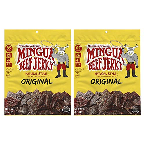 Mingua Beef Jerky in Original Flavor - Nitrite-Free Dried Meat - 100% US Beef (Two 3.5-Ounce Bags)