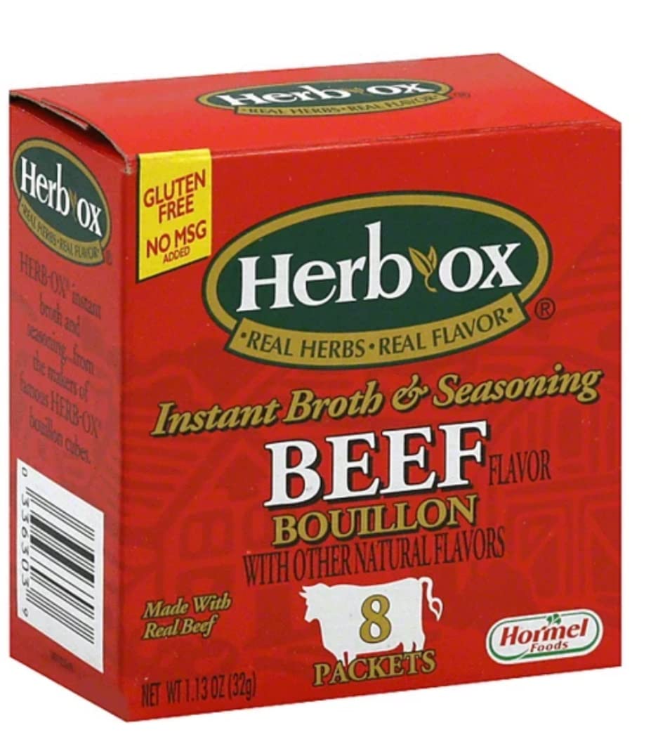 Herb Ox Beef Bouillon, 25 Cubes and 8 Packets (Pack of 2) - with Make Your Day Mini Bamboo Spatula