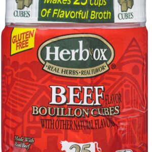 Herb Ox Beef Bouillon, 25 Cubes and 8 Packets (Pack of 2) - with Make Your Day Mini Bamboo Spatula