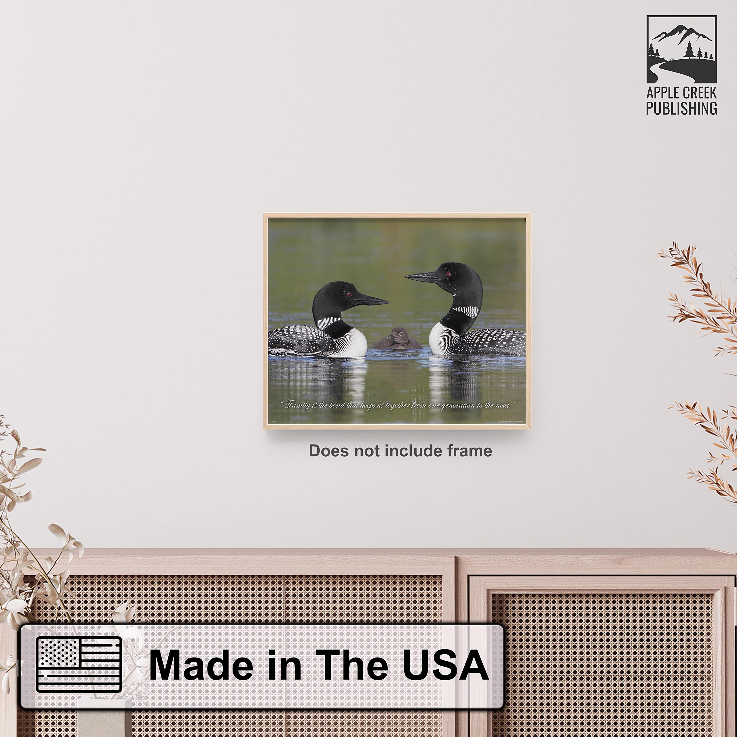 Common Loon Family Motivational Inspirational Poster Art Print Reproduction 11x14 Call Wall Decor Pictures