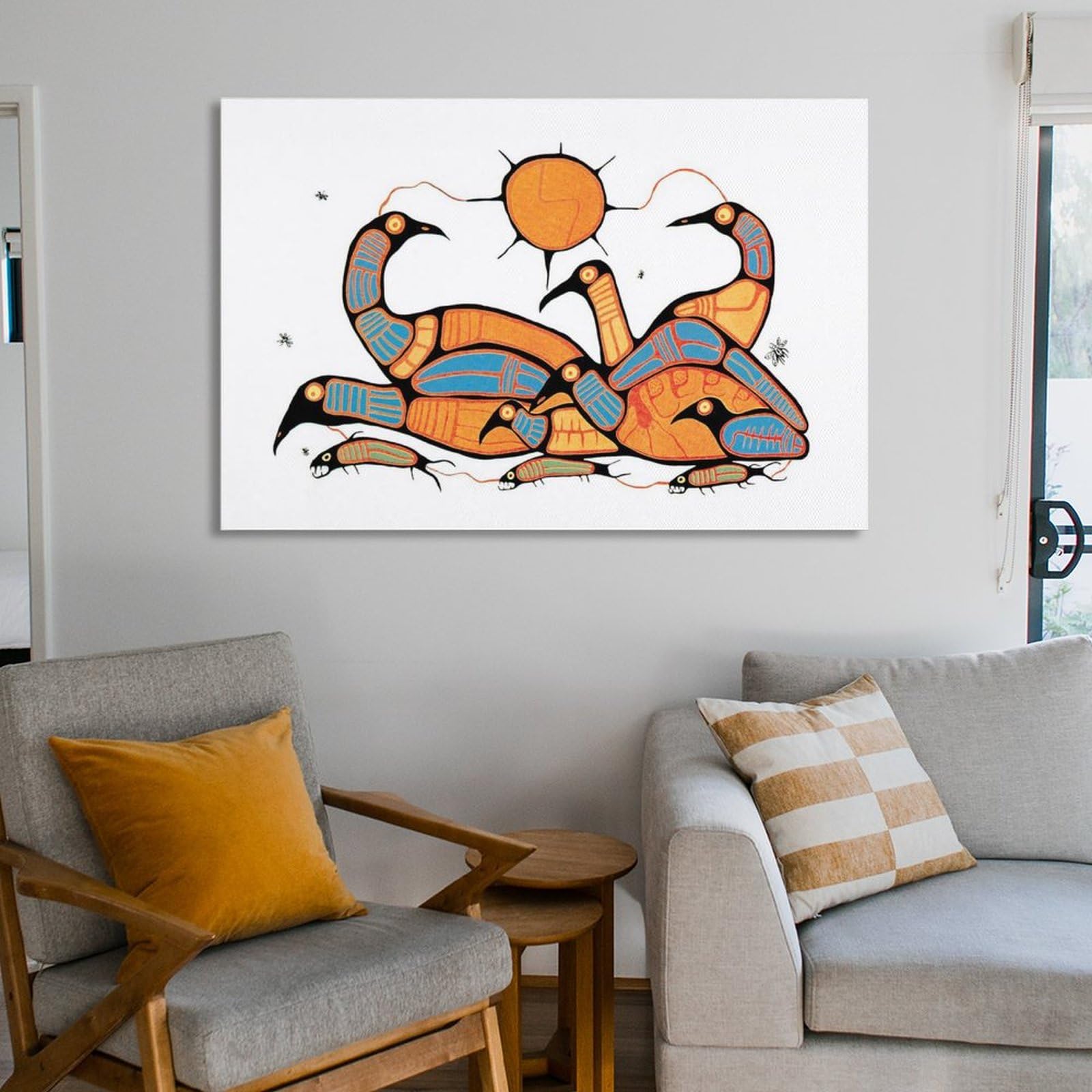 Loon Family by Norval Morrisseau Prints Poster Wall Art Picture Painting Poster Canvas Print Posters Artworks Bedroom Living Room Decor 12x18inch(30x45cm)