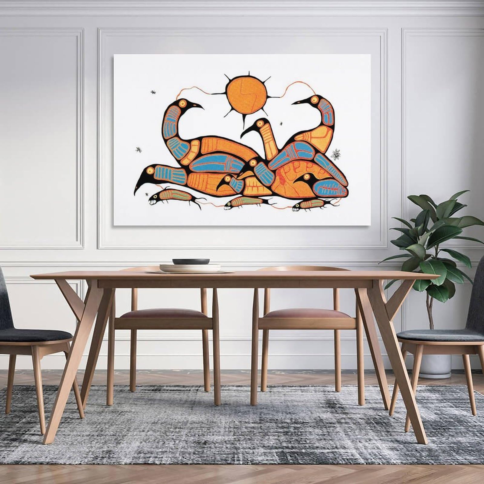 Loon Family by Norval Morrisseau Prints Poster Wall Art Picture Painting Poster Canvas Print Posters Artworks Bedroom Living Room Decor 12x18inch(30x45cm)