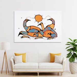 Loon Family by Norval Morrisseau Prints Poster Wall Art Picture Painting Poster Canvas Print Posters Artworks Bedroom Living Room Decor 12x18inch(30x45cm)