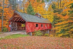 posterazzi pdxpod60790large loon song covered bridge photo print, 36 x 24, multi