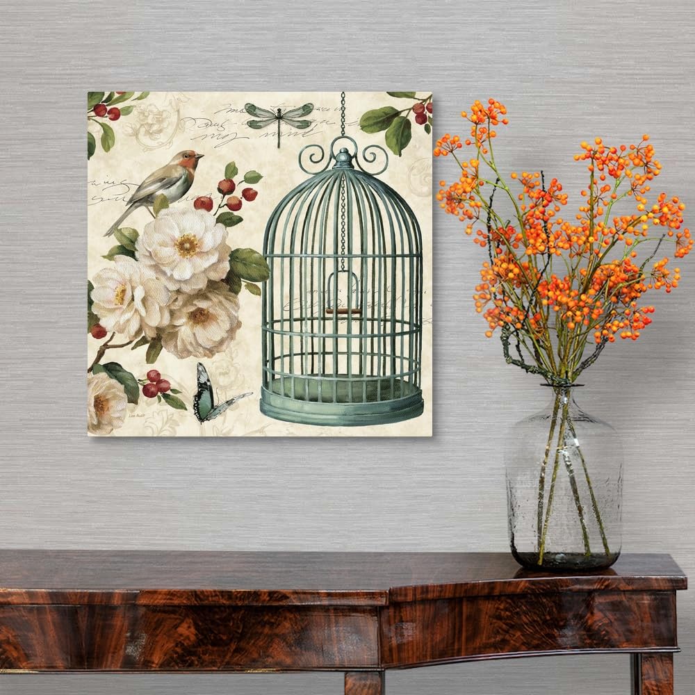 CANVAS ON DEMAND Free As a Bird I Canvas Wall Art Print by Lisa Audit, Traditional, Vintage, Home Decor, Wildlife Artwork, 16"x16"