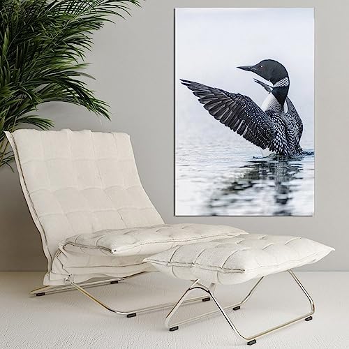 Loon Bird Wings Beautiful Canvas Poster Bedroom Decor Sports Landscape Office Room Decor Gift,Canvas Poster Wall Art Decor Print Picture Paintings for Living Room Bedroom Decoration 8x12inchs(20x30cm)