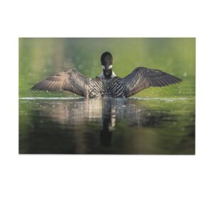 Loon Bird Wings Stretch Canvas Poster Bedroom Decor Sports Landscape Office Room Decor Gift,Canvas Poster Wall Art Decor Print Picture Paintings for Living Room Bedroom Decoration 12x18inch(30x45cm)