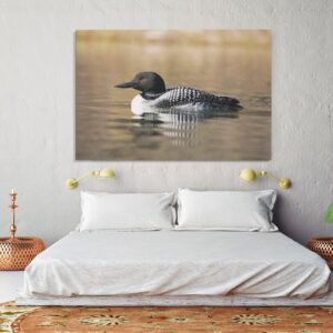 RCCER Common Loon Canvas Poster Bedroom Decor Sports Landscape Office Room Decor Gift,Canvas Poster Wall Art Decor Print Picture Paintings for Living Room Bedroom Decoration 08x12inch(20x30cm)