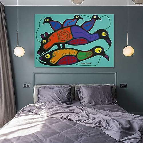 Norval Morrisseau Prints Loon Spirits Transforming Poster Picture Print Canvas Poster Wall Paint Art Posters Decor Modern Home Artworks Gift Idea 12x18inch(30x45cm)