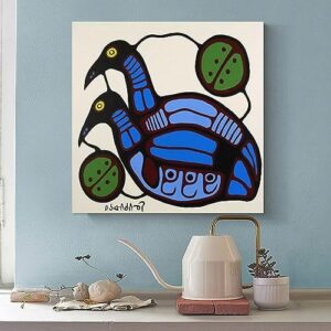 Norval Morrisseau Prints Blue Loons Poster Print Photo Art Painting Canvas Poster Home Decorative Bedroom Modern Decor Posters Gifts 24x24inch(60x60cm)